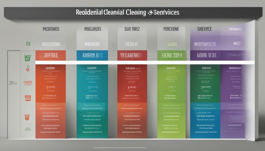 Residential cleaning prices chart